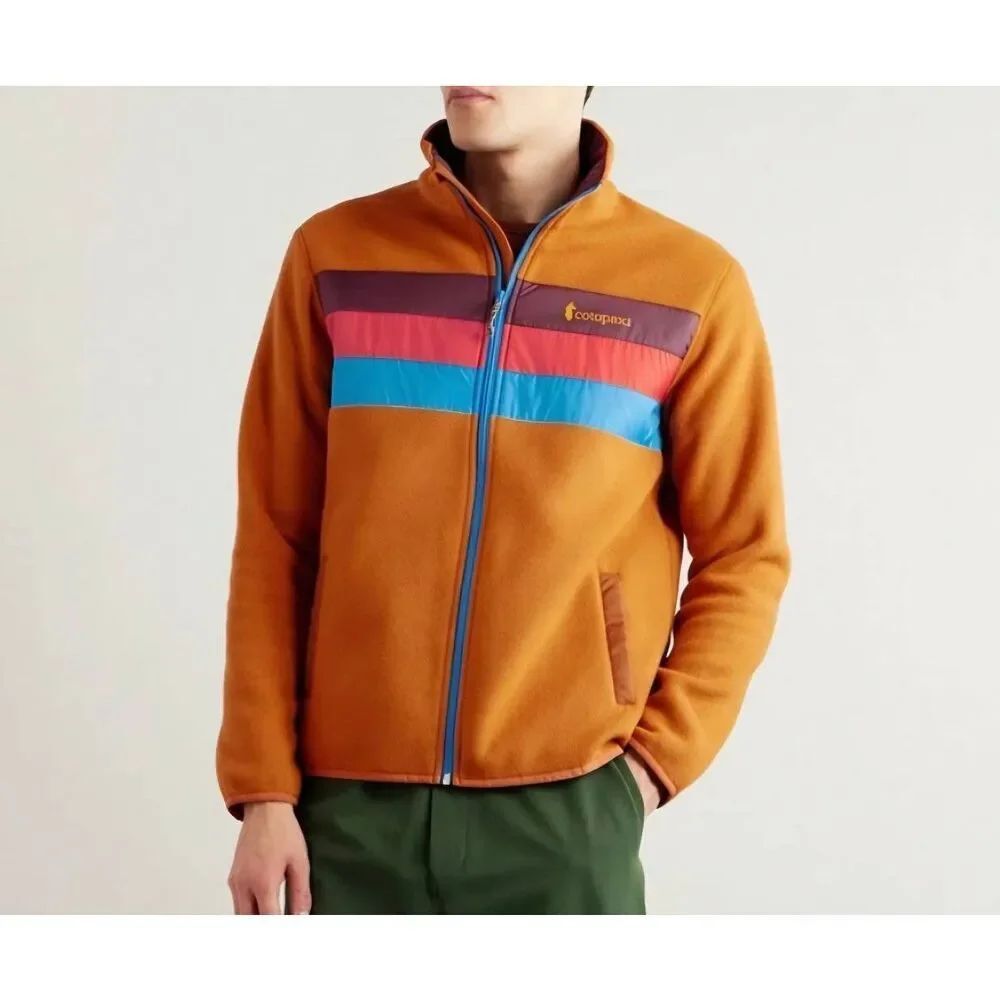 Cotopaxi Men's Teca Shell-Trimmed Recycled-Fleece Zip-Up Jacket - Orange sz M/L
